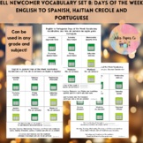 ELL Days of the Week Vocab Translated from English into Ot
