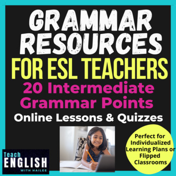 Preview of ELL EFL ESL Grammar Resources: Intermediate Grammar Videos & Quizzes ⭐ CEFR B1