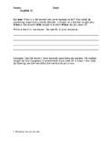 ELL ELA Regents Review: Text Analysis Tool Worksheet and A