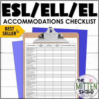 Preview of ELL / ESL / EL Accommodation Checklist and Tracker  {English Language Learners}