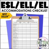 ELL / ESL / EL Accommodation Checklist and Tracker  {Engli