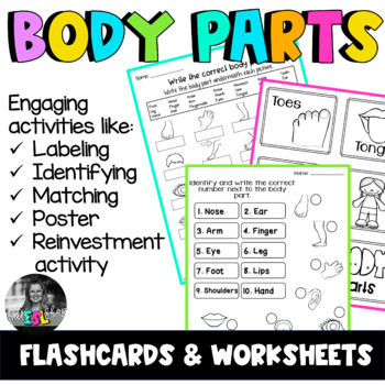 Preview of ELL/ESL Body Parts - Flashcards & Worksheets ELL & ESL Resources
