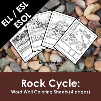 Preview of ELL / ESL / ESOL Rock Cycle Word Wall Coloring Sheets (4 pages)