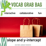 Slope and y-intercept Vocab Vocabulary Grab Bag Game