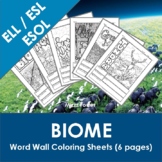 ELL / ESOL / ESL Biome Word Wall Coloring Sheets (6 pages)