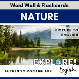 ELL / English | EDITABLE Nature Word Wall & Vocabulary Flashcards