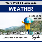 ELL | EDITABLE Weather Word Wall & Vocabulary Flashcards