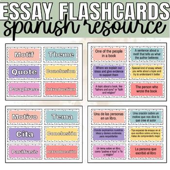 Preview of ELL ELD ESL Flashcards: Analytical Essay Elements