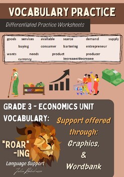 Preview of ELL Friendly!!!_Grade 3 - Economics Unit Vocabulary Practice