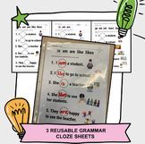 ELL Newcomer/SLIFE. SAMPLE Reusable CLOZE Activities with VERBS