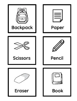 Preview of ELL Newcomer School Supplies Vocabulary and Practice