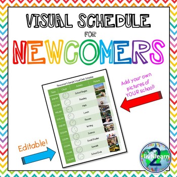 Preview of ELL Newcomer Visual Schedule Editable Template FREEBIE!