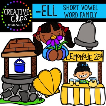 Preview of ELL Short E Word Family {Creative Clips Digital Clipart}