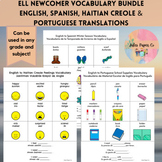 ELL Vocab English to Spanish, Haitian Creole and Portugues