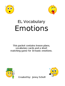 Preview of ELL Vocabulary - Emotions