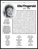ELLA FITZGERALD Biography Word Search Puzzle Worksheet Activity