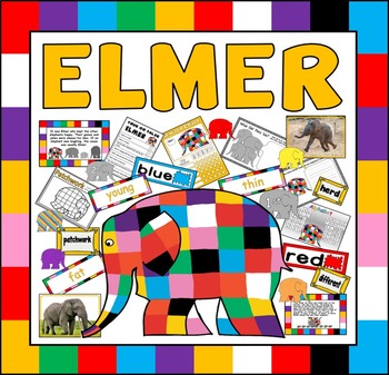 Preview of ELMER THE ELEPHANT STORY RESOURCES EYFS KS1 ENGLISH COLOURS