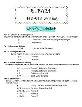 Preview of ELPA21 4th/5th Writing - Guided Practice