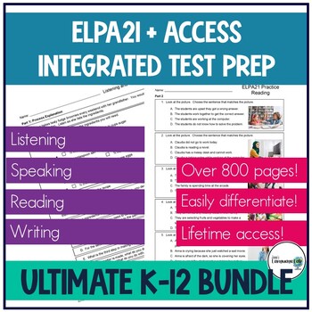 Preview of ELPA21/ACCESS Integrated Test Prep Ultimate K-12 Bundle
