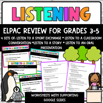 Preview of ELPAC Listening Practice Grades 3-5