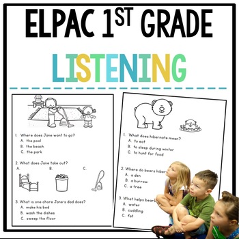 Preview of ELPAC Listening Test Practice Questions for 1st grade