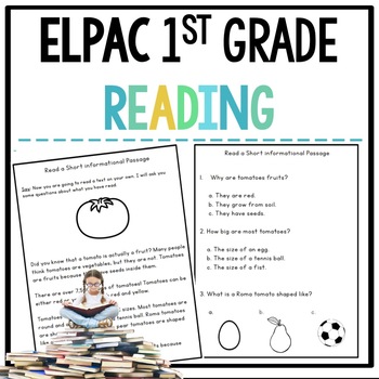 Preview of ELPAC Reading Test Practice Questions for 1st grade