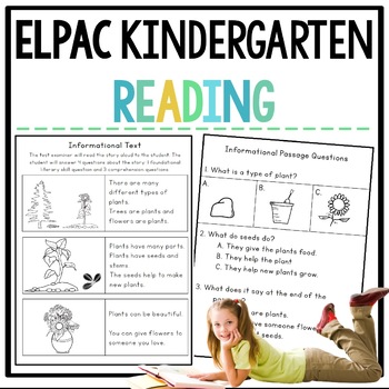 Preview of ELPAC Reading Practice Questions for Kindergarteners