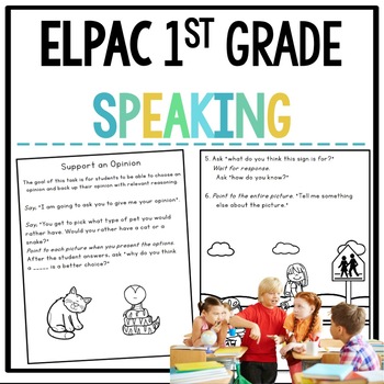 Preview of ELPAC Speaking Test Practice Questions for 1st grade