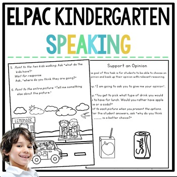 Preview of ELPAC Speaking Practice Questions for Kindergarteners