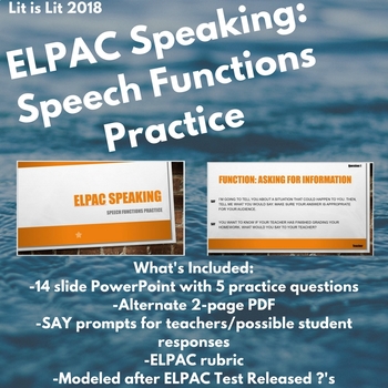 Preview of ELPAC Speaking: Speech Functions