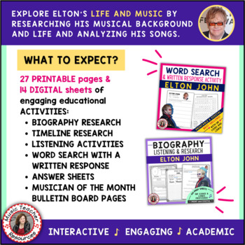 Elton John worksheets