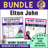 ELTON JOHN Music Activities and Worksheets BUNDLE