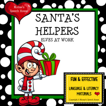 Preview of ELVES  Early Reader Christmas Holiday AAC Early Childhood