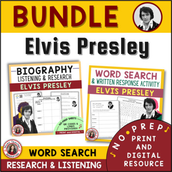 Preview of ELVIS PRESLEY Music Activities and Worksheets BUNDLE