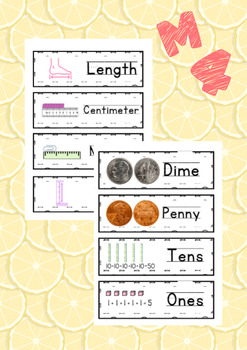 Preview of Base Ten Advanced and Measurement BUNDLE Vocabulary Math,Posters, Math Wall