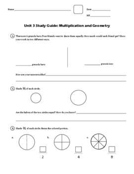 Preview of EM4/Everyday Math 4; Grade 4 Study Guides - Units 3-8