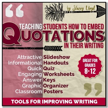 Preview of EMBEDDING QUOTATIONS: Tools for Teaching Writing