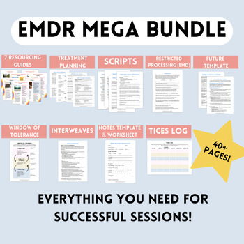 Preview of EMDR Bundle for Counseling, Social Work, Therapy! Scripts, Resources, & More!