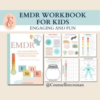 Preview of EMDR workbook for kids, coping skills, social emotional leanring