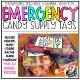 Teacher Gift Tags - EMERGENCY CANDY SUPPLY TAGS - Staff Morale