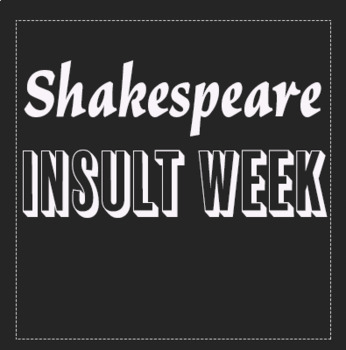 Preview of EMERGENCY SUB PLAN: Shakespeare Insult Week