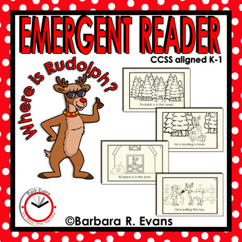 Preview of CHRISTMAS EMERGENT READER Rudolph High Frequency Words Predictable Text