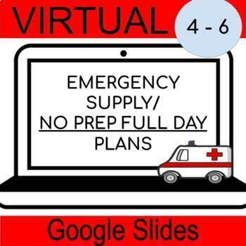 Preview of EMERGENY SUPPLY/NO PREP: FULL DAY PLAN [VIRTUAL SCHOOL]