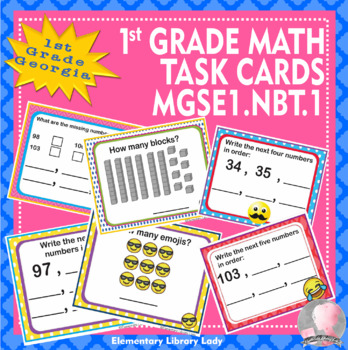 Preview of Georgia Math MGSE1.NBT.1 1st Grade Task Cards Count to 120