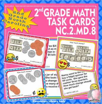 North Carolina Math Nc 2 Md 8 2nd Grade Task Cards Money Word Problems