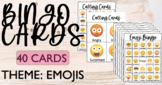 Bingo Cards - Emoji Themed - 40 Cards & Calling Cards With