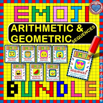 Preview of EMOJI - BUNDLE Arithmetic & Geometric Sequences