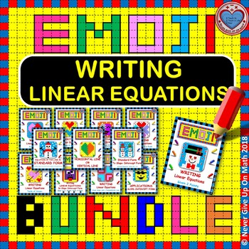 Preview of EMOJI - BUNDLE Writing Linear Equations