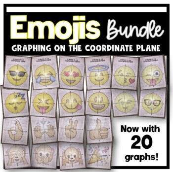 Preview of EMOJI Bundle (Graphing on the Coordinate Plane/ Mystery Pictures)