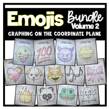 Preview of EMOJI Bundle- Volume 2 (Graphing on the Coordinate Plane/ Mystery Pictures)